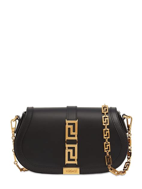 versace small black purse|Versace shoulder bag.